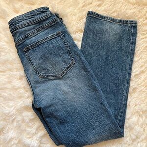Pilcro Anthropologie Distressed Straight Leg Jeans Size 28 Cropped 26” Inseam